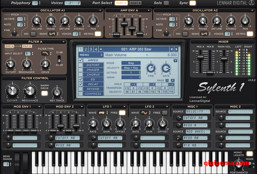 Win+Mac Lennar Digital Sylenth1 v2.2.1.1合成器扩展1万个皮肤70个教程