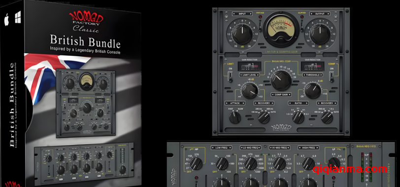 Mac Nomad Factory British Bundle 2.1.0-HCiSO母带均衡压缩限制器合集
