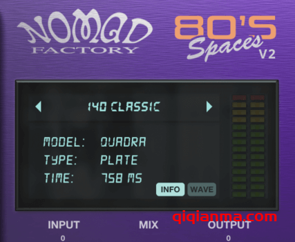 Win Nomad Factory 80s Spaces v2.5.1-TCD=80年代经典氛围空间混响插件