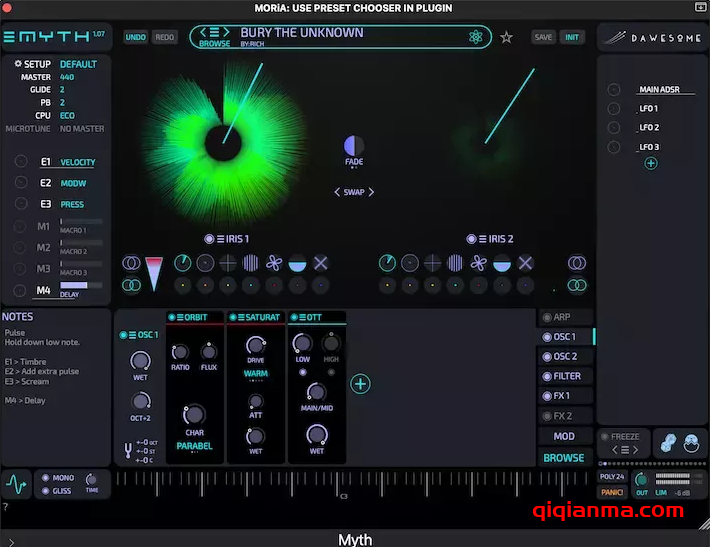 Mac Tracktion Software Dawesome Myth v1.59-MORiA全新AI合成器插件