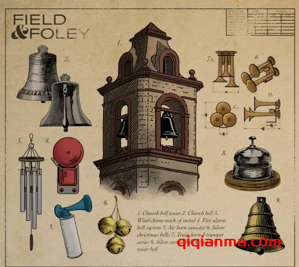 [教堂钟声铃声音效]Field and Foley Bells and Whistles [WAV]（1.04GB）
