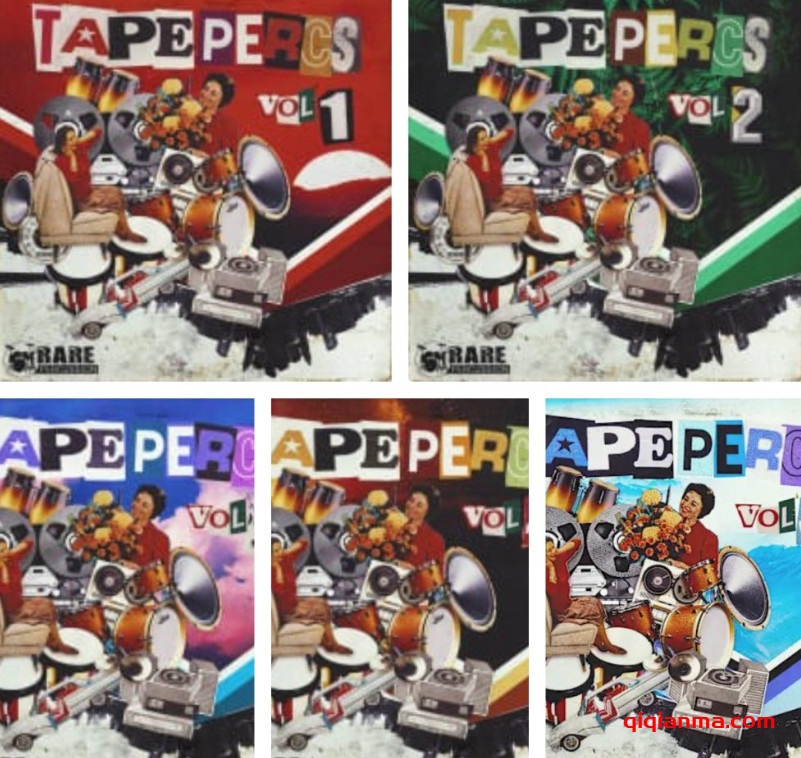 [5套多风格民族混合打击乐器采样合集]RARE Percussion Tape Percs Vol.1-5 [WAV]（1.3GB）