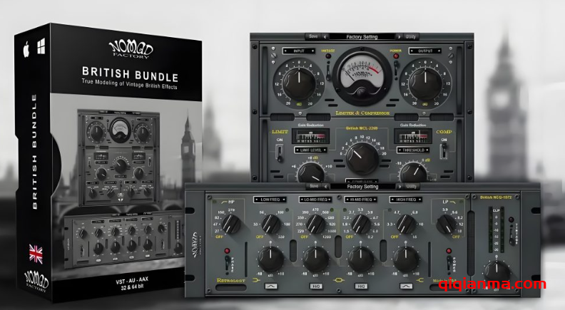 Win+Mac Nomad Factory British Bundle v2.1.1-R2R母带均衡压缩限制器合集