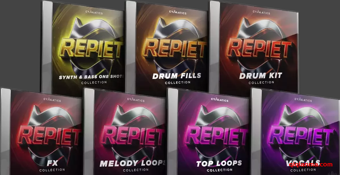 [7个嘻哈浩室素材集合]Cymatics REPIET Artist Pack [WAV MiDi]（453MB）