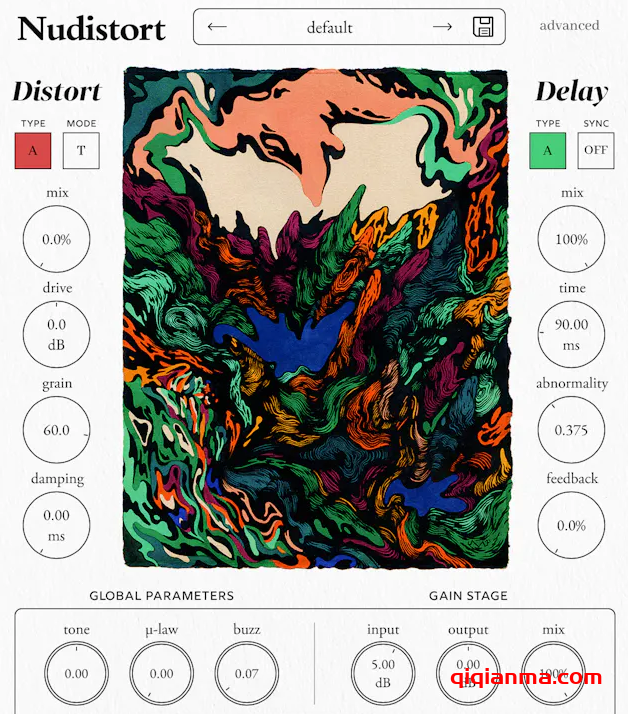 Win+Mac Nudist Audio Nudistort v1.2.5-MOCHA失真效果器