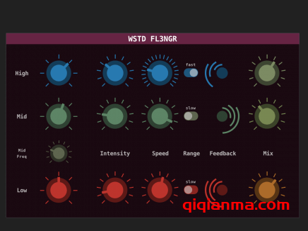 Win+Mac Wasted Audio WSTD FL3NGR v1.1.1 VST-BTCR三频段镶边效果器
